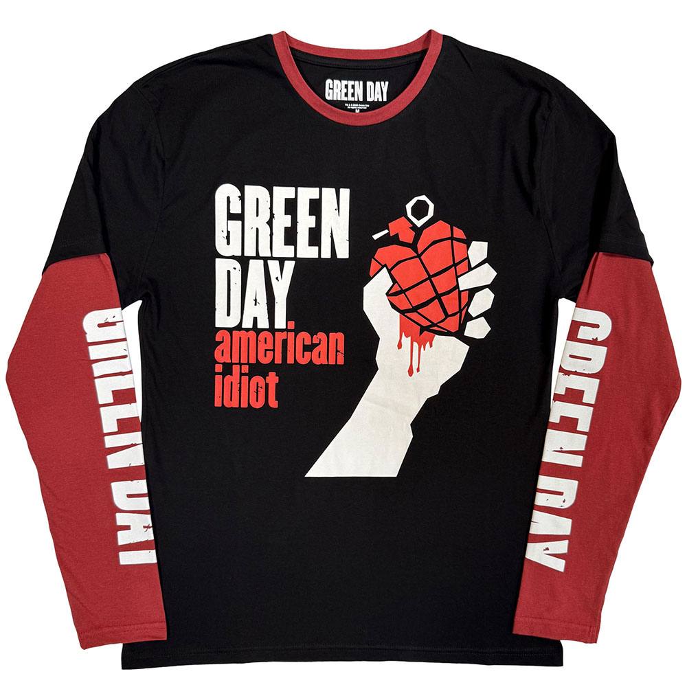 Green Day - American Idiot Longsleeve shirt - Zwart/Rood